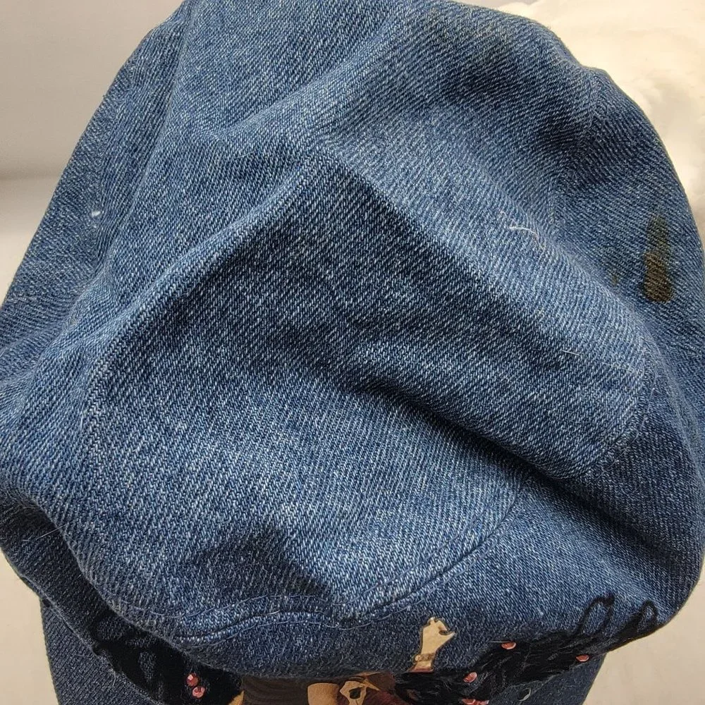 Camp Rock Disney Channel Denim Hat Rhinestone Cap Demi Lovato Joe Jonas
